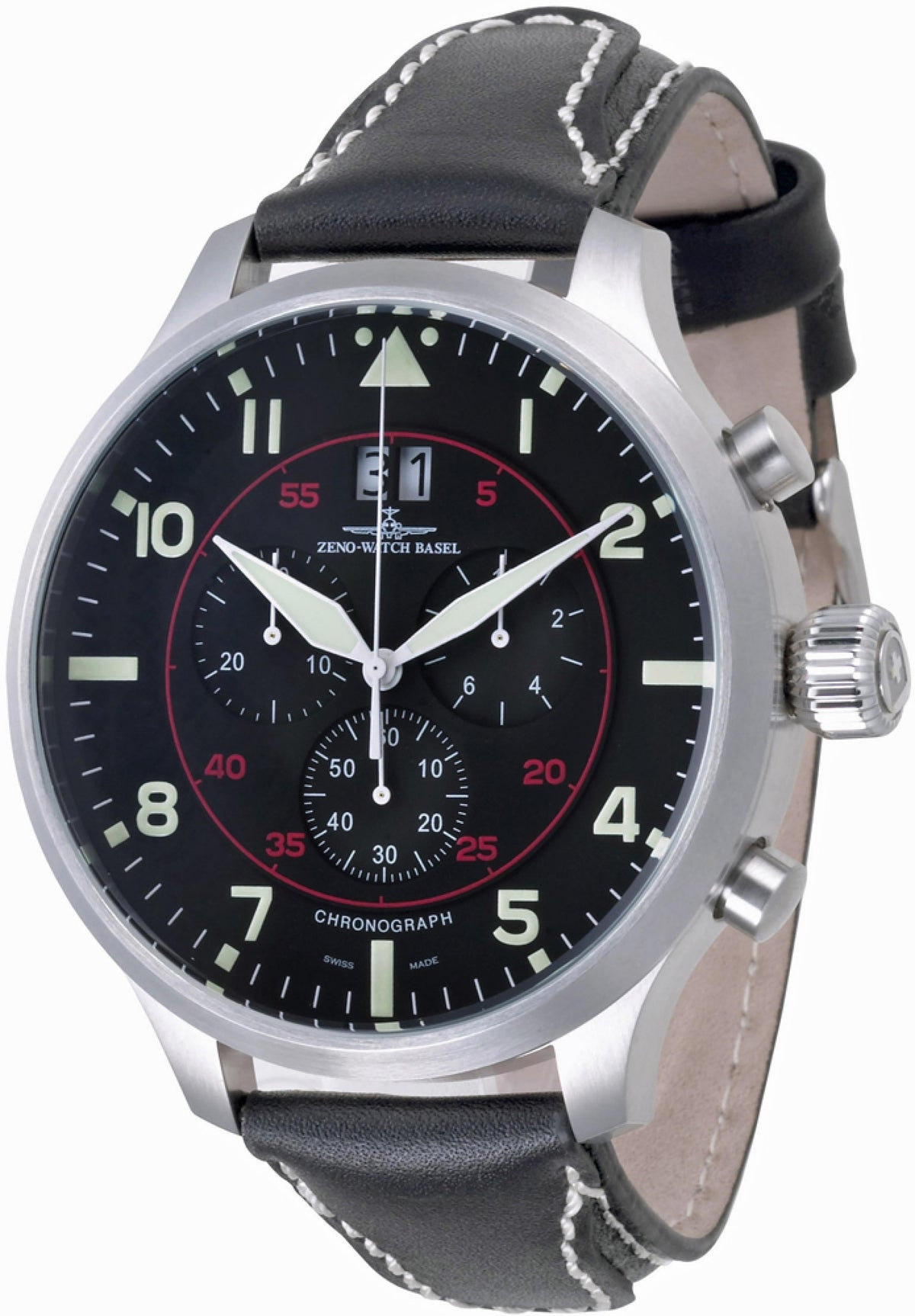 Zeno Watch Super Oversized Chrono Big Date Navigator