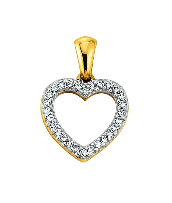 Anhänger Herz 750/18K Gelbgold und Diamanten