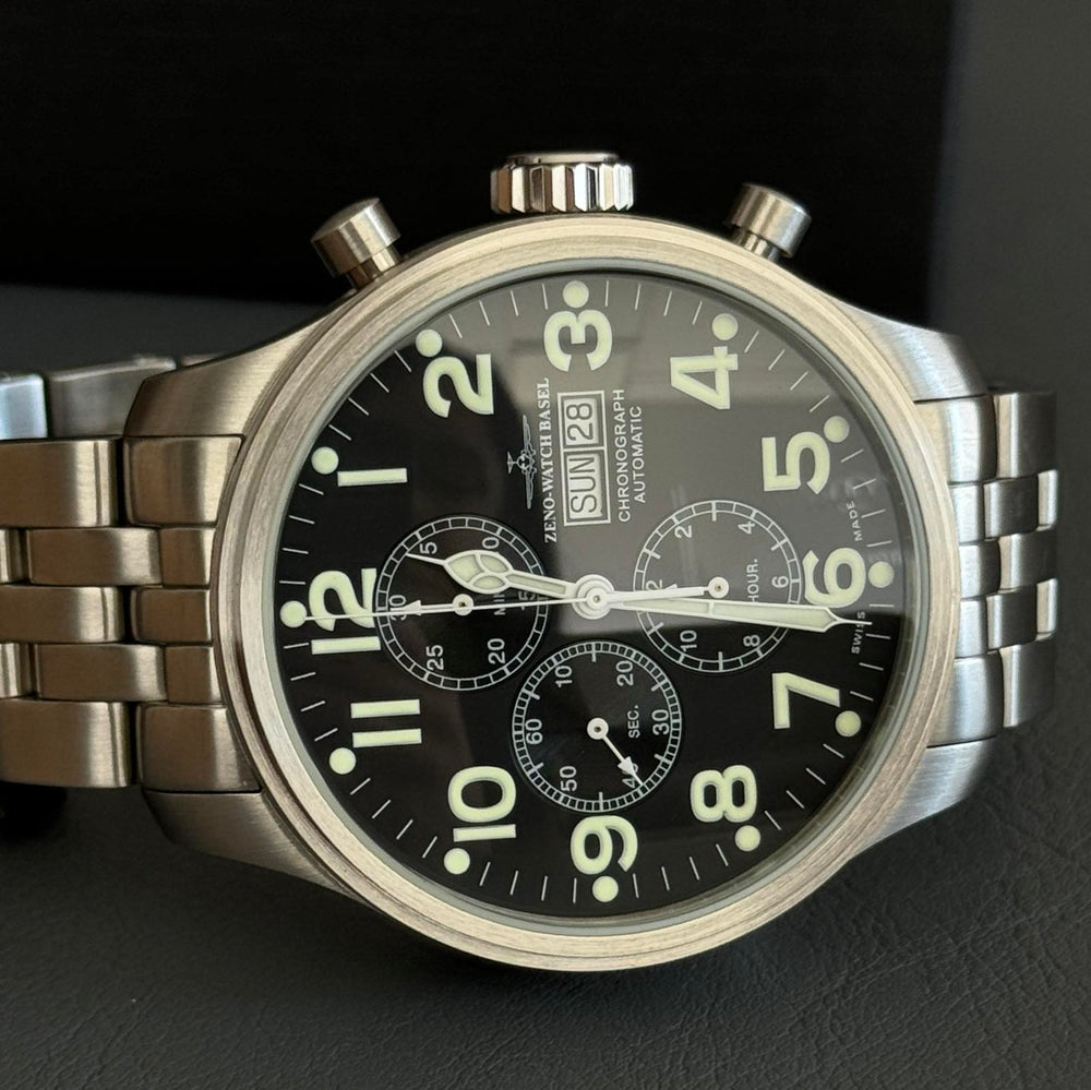 Zeno Watch Oversized Pilot Chronograph Day-Date
