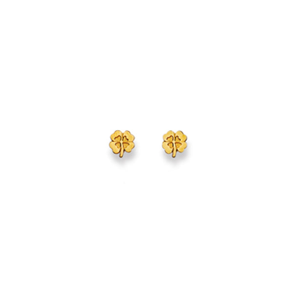 Ohrstecker 750/18 K Gelbgold, Kleeblatt