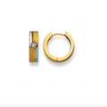 Kreolen 750/18 K Bicolor 14mm mit Zirkonia