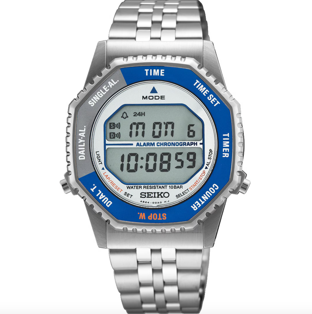Seiko Conceptual Digital Alarm Chronograph Blue & Silver