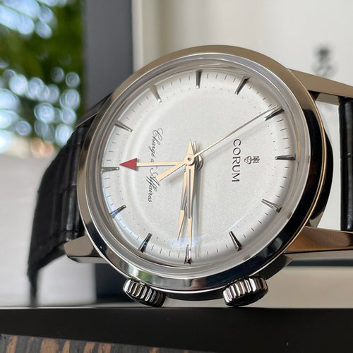 Corum 18K White Gold Vintage Heritage Alarm Charge D'Affaires Limited Edition Ma