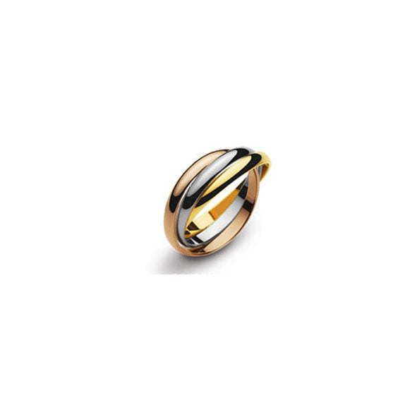 Damenring Gold 750 tricolor