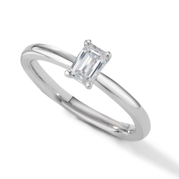 Solitär Damenring 18K/750 Weissgold 0.15 ct