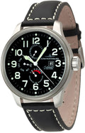 Zeno Watch Oversized Pilot Power Reserve, Day Date, Dual-Time