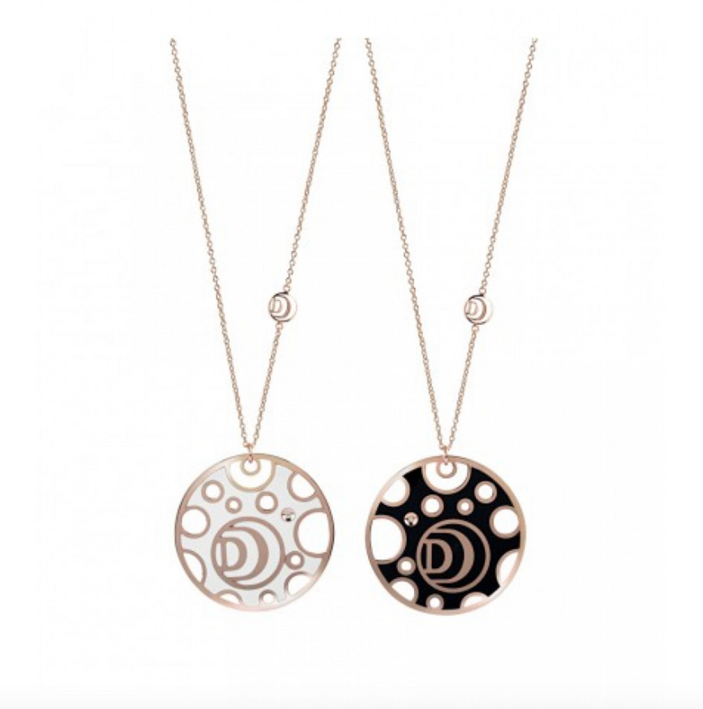 Damiani Damianissima 18K Rose Gold und Keramik Diamant-Anhänger Halskette