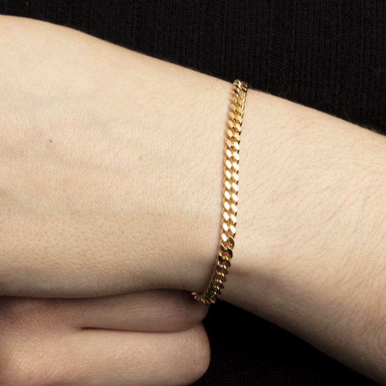 Panzerarmband 750/18 K Gelbgold 4.2mm 19cm