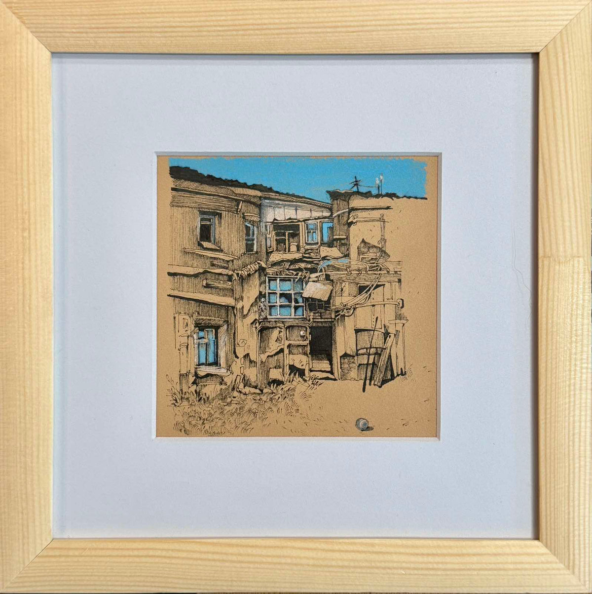 Gemälde “Alte Mauern erzählen", Grafik, 29 x 29 cm