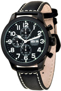 Zeno Watch OS Pilot Clou de Paris Chrono black