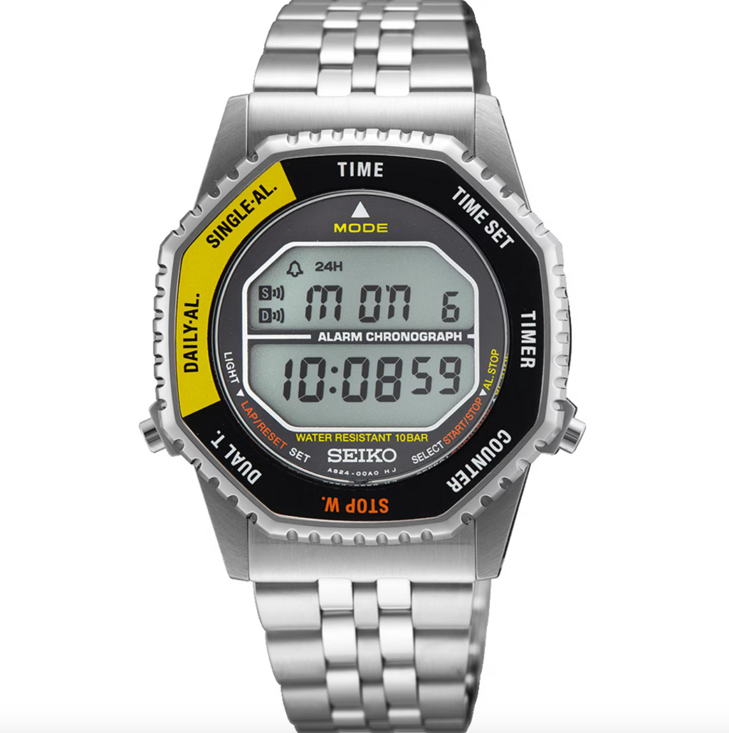 Seiko Conceptual Digital Alarm Chronograph Black & Yellow