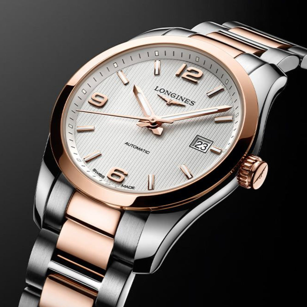 Longines Conquest Classic 18K Rose Gold & Steel