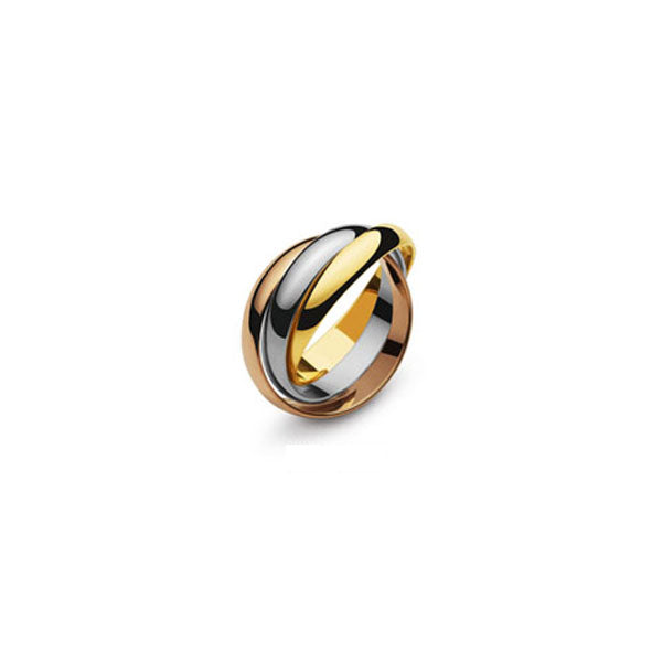 Damenring Gold 750 tricolor