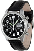Zeno Watch Oversized Pilot Carbon Chrono Day-Date