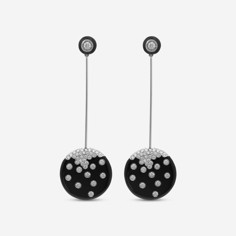 Damiani Ohrhänger 18 Kt Weissgold mit Onyx und Diamanten 1,37 ct 261384
