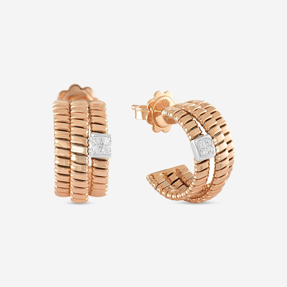K Di Kuore Creolen 18 Kt Roségold mit Diamanten 461807
