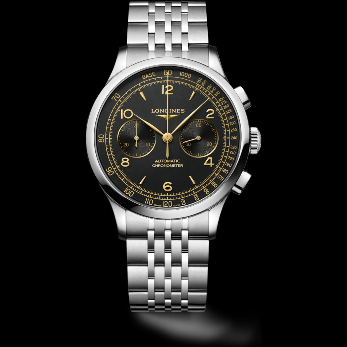 Longines Record Chronograph 40mm Schwarz L2.921.4.56.6